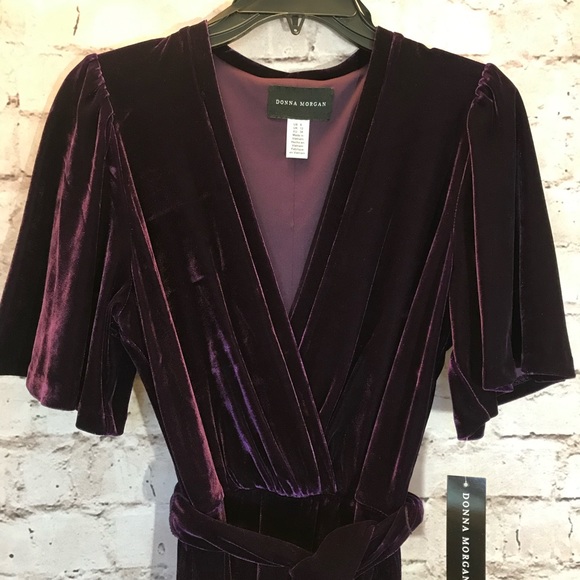 Gorgeous Donna Morgan Plumb Velvet Dress, 8 - Picture 7 of 12